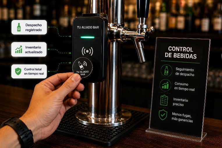 Control de bebidas servidas e inventario operativo para bar
